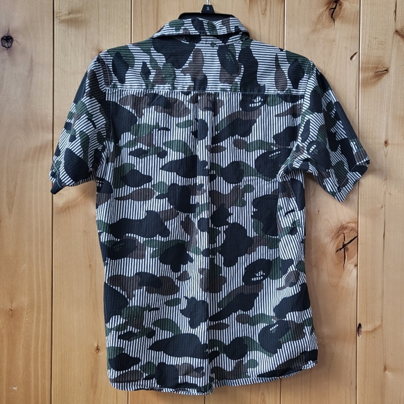Authentic Men Bape Aape Camo Button Down Shirt S - Picture 2 of 4